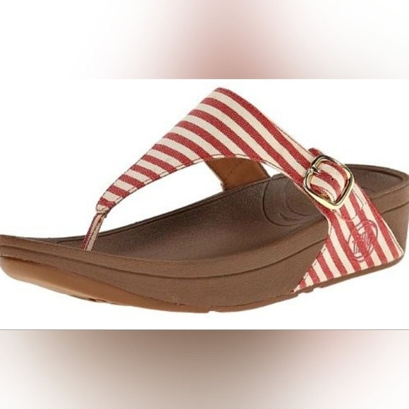 Flit flop red white striped sandals sz 9 SH5 - Picture 1 of 4